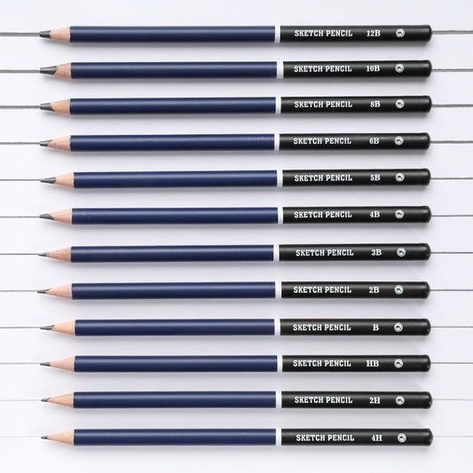 Sketch Pencils 12 Pcs Professional Black 2B HB