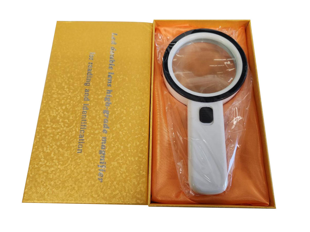 Magnifying glass with12 LED Illuminated Lighted Light 30X – The Library  Supply