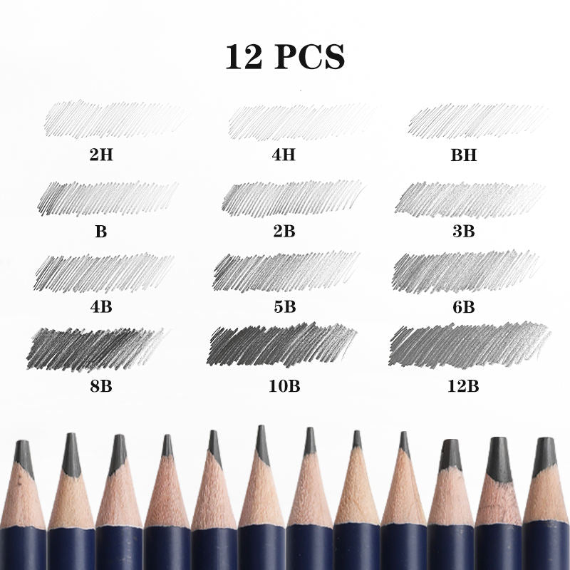 Sketch Pencils 12 Pcs Professional Black 2B HB