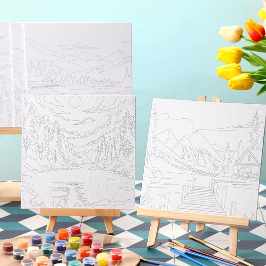 Cotton Canvas Boards Drawing Painting Canvas White Blank Stretched Canvas