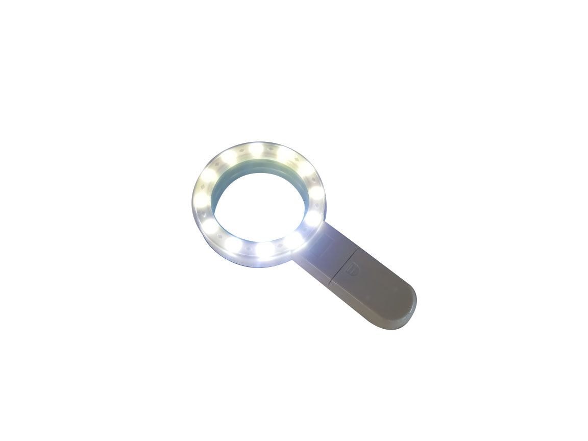6X 10X Magnifying Glass with Light-12 LED Handheld Illuminated